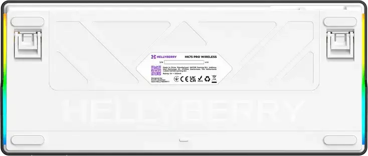 HATOR Hellyberry HK75 75% Compact Mechanical Keyboard, Wireless Tri-mode Wireless/Bluetooth/USB, Pre-lubed Linear Switches, Hot-swappable, RGB Lighting & Knob