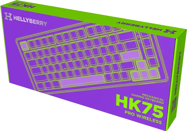 HATOR Hellyberry HK75 75% Compact Mechanical Keyboard, Wireless Tri-mode Wireless/Bluetooth/USB, Pre-lubed Linear Switches, Hot-swappable, RGB Lighting & Knob