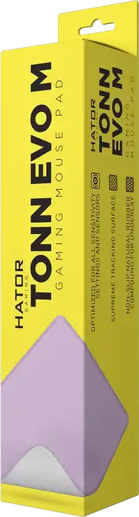 Pad Gaming HATOR Tonn EVO, Dimensiune Medium 360x300x4mm, Suprafata Textil, Baza din Cauciuc Natural Antiderapanta, Margini Cusute, Violet