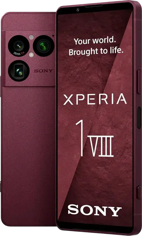 Smartphone Sony Xperia 1 VIII - Roșu Garnet, 256 GB, Snapdragon 8 Elite Gen 5, Ecran LTPO OLED 6.5" 120Hz, Cameră Triplă 48MP Zeiss, Android 16, IP68, 5G, Jack 3.5mm