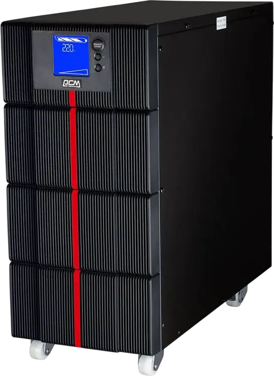 Powercom MAC-10K Online UPS, 10000VA/10000W, Double Conversion, Pure Sine Wave, Tower/Rackmount, LCD Display, 240V Output, Black