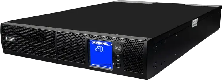 UPS Online Powercom SNT-3000 3000VA/3000W Sursa Neinterruptibila de Alimentare Rackmount cu Ecran LCD, 9 Conectori (8x IEC320, 1x C19), Porturi USB si Serial
