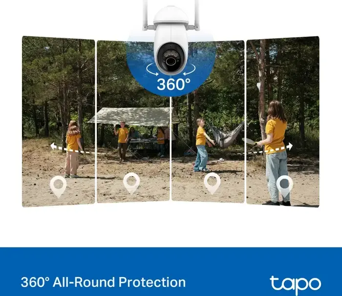 TP-Link Tapo C665G KIT Solar-Powered 4K Security Camera Set of 2 Pieces, Pan/Tilt 360 AI Tracking, 4G LTE & Dual-band Wi-Fi, IP65 Weatherproof, White