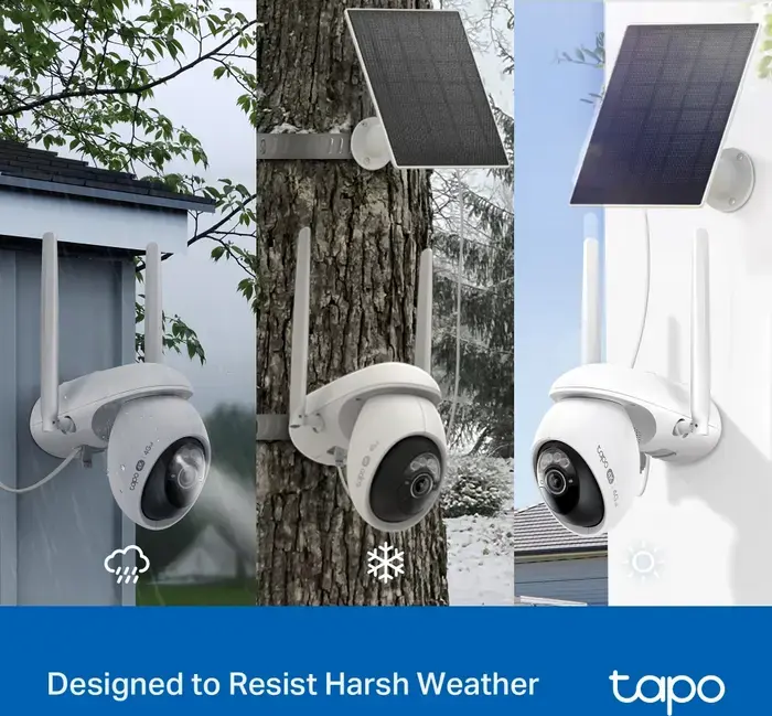 TP-Link Tapo C665G KIT Solar-Powered 4K Security Camera Set of 2 Pieces, Pan/Tilt 360 AI Tracking, 4G LTE & Dual-band Wi-Fi, IP65 Weatherproof, White
