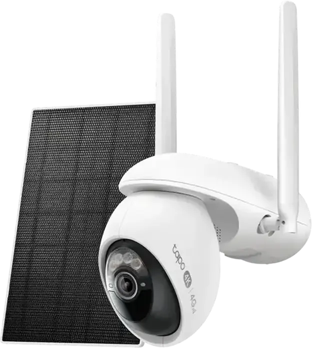 TP-Link Tapo C665G KIT Solar-Powered 4K Security Camera Set of 2 Pieces, Pan/Tilt 360 AI Tracking, 4G LTE & Dual-band Wi-Fi, IP65 Weatherproof, White