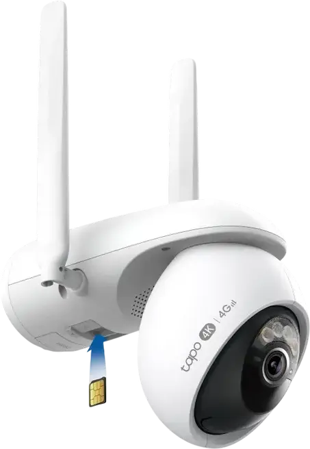 TP-Link Tapo C665G KIT Solar-Powered 4K Security Camera Set of 2 Pieces, Pan/Tilt 360 AI Tracking, 4G LTE & Dual-band Wi-Fi, IP65 Weatherproof, White