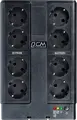 Powercom CUB-850E Offline UPS 850VA 510W, 8 Schuko Outlets, USB, RJ11/RJ45, Green Mode Energy Saving, Tower Form Factor, Black
