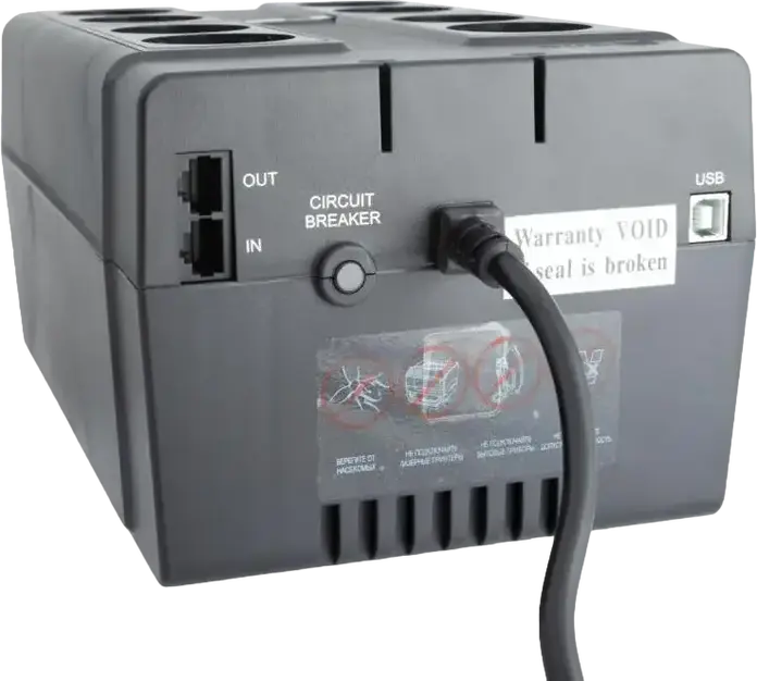 Powercom CUB-850E Offline UPS 850VA 510W, 8 Schuko Outlets, USB, RJ11/RJ45, Green Mode Energy Saving, Tower Form Factor, Black