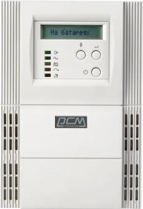Powercom VGD-2000 Online UPS Uninterruptible Power Supply 2000VA 1400W Rack-mount with LCD Display and 6 IEC-320 Connectors, White