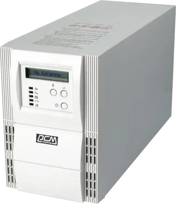 Powercom VGD-2000 Online UPS Uninterruptible Power Supply 2000VA 1400W Rack-mount with LCD Display and 6 IEC-320 Connectors, White