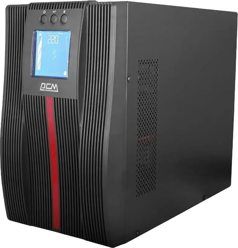 Powercom MAC-2000 Online Double Conversion UPS, 2000VA/2000W Tower, 9 Outlets (8x C13, 1x C19), LCD Display, USB/RS232, External Battery Support