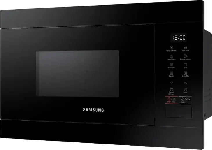 Cuptor cu microunde incorporabil cu grill Samsung MG22M8254AK/E2, 22L, 850W, Ceramic Inside, Defrost Rapid, Mod Eco, Negru