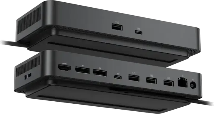 Док-станция Dell Pro Dock WD25 USB-C, блок питания 130 Вт, Power Delivery 100 Вт, Ethernet 2.5 Гбит/с, HDMI 2.1, DisplayPort 1.4, разрешение 6K, черный