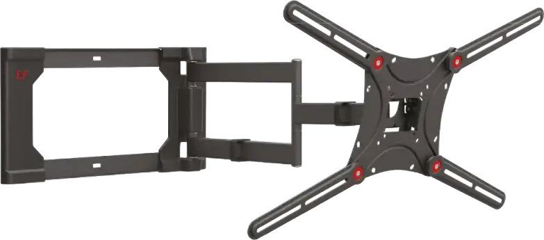 Barkan 4400 Full Motion Wall TV Mount, Metal, for 13-80 inch Screens, VESA up to 600x400, Max Load 50kg, Tilt +15/-5°, Swivel & Rotate, Black