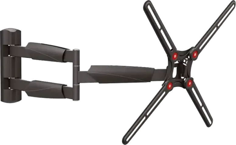 BARKAN BM343XL Full-Motion Wall Mount for 13-65 inch Screens, VESA 400x400mm, Max Load 36kg, Tilt -5 to +15 deg, Swivel 180 deg, Color: Black