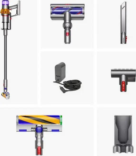 Беспроводной вертикальный пылесос Dyson V15 Detect Absolute, мощность всасывания 33.9 кПа, HEPA-фильтр, LCD-экран, цвет Silver, с док-станцией