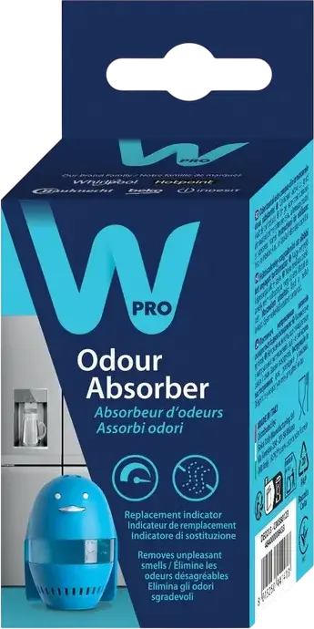 Absorbant de mirosuri pentru frigider W Pro Penguin PNG025, Gel cu carbune activ, Indicator de schimbare, Compatibil cu Whirlpool, Hotpoint, Indesit, LG, Electrolux, 1 bucata