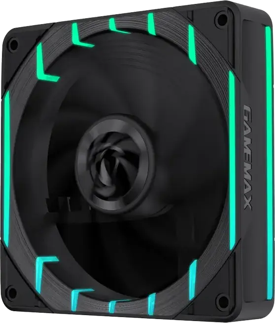 GAMEMAX Tornado T12 120mm ARGB PWM Case Fan, 800-2200 RPM, 66.89 CFM, Hydraulic Bearing, 24 LEDs with Claw-Mark Lighting, Black