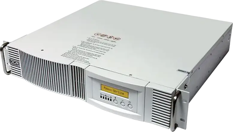 UPS Powercom Vanguard VGD-3000RM Online Double Conversion, 3000VA/2100W, Unda Sinusoidală Pură, Rackmount 2U, Ecran LCD, USB RS-232 SNMP, Alb