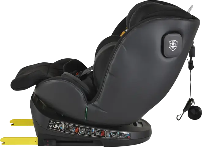 Cangaroo Castor i-Size 360 Universal Child Car Seat, Black, 0-36 kg, 40-150 cm, 0-12 Years, ISOFIX, 360 Degree Rotation, R129 Safety Standard, Side-Impact Protection