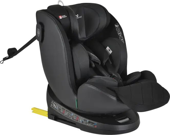 Cangaroo Castor i-Size 360 Universal Child Car Seat, Black, 0-36 kg, 40-150 cm, 0-12 Years, ISOFIX, 360 Degree Rotation, R129 Safety Standard, Side-Impact Protection