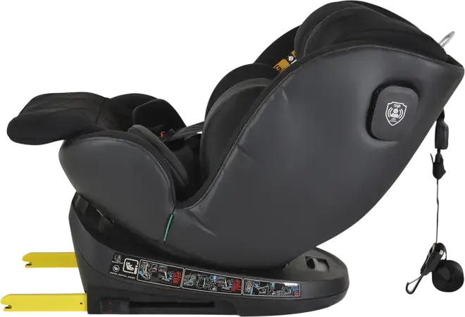 Cangaroo Castor i-Size 360 Universal Child Car Seat, Black, 0-36 kg, 40-150 cm, 0-12 Years, ISOFIX, 360 Degree Rotation, R129 Safety Standard, Side-Impact Protection
