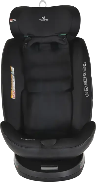Cangaroo Castor i-Size 360 Universal Child Car Seat, Black, 0-36 kg, 40-150 cm, 0-12 Years, ISOFIX, 360 Degree Rotation, R129 Safety Standard, Side-Impact Protection