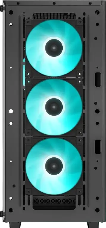 Carcasa Gaming Deepcool CC560 V2 Midi-Tower, Negru, Panou Lateral Sticla Calita, Fata Plasa, 4 Ventilatoare 120mm LED Albastre, Suport ATX/mATX/ITX