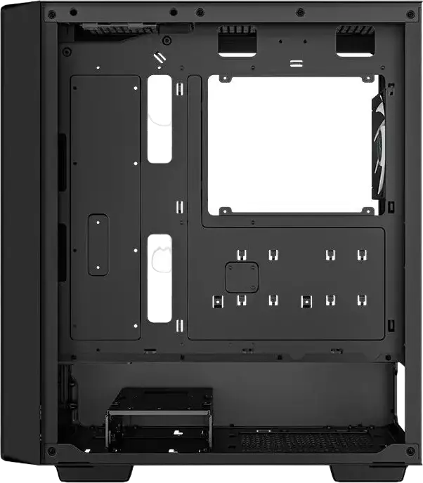 Carcasa Gaming Deepcool CC560 V2 Midi-Tower, Negru, Panou Lateral Sticla Calita, Fata Plasa, 4 Ventilatoare 120mm LED Albastre, Suport ATX/mATX/ITX