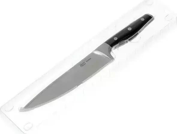 Поварской нож Tefal Jamie Oliver Home Cook K2670144, лезвие из немецкой нержавеющей стали 20 см с ледяной закалкой, пластиковая ручка, набор из 1 предмета