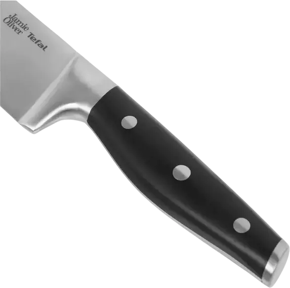 Поварской нож Tefal Jamie Oliver Home Cook K2670144, лезвие из немецкой нержавеющей стали 20 см с ледяной закалкой, пластиковая ручка, набор из 1 предмета