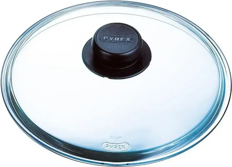Pyrex B24CL00 Glass Lid, 24 cm Diameter, Transparent Glass with Black Bakelite Handle, 1050 g