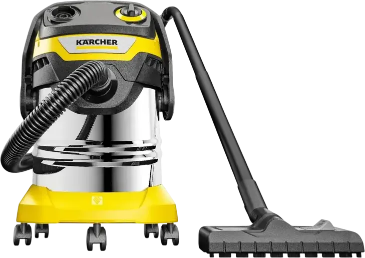Karcher WD 5 S Wet & Dry Vacuum Cleaner, 1200W, 25L Stainless Steel Container, HEPA Filter, Blowing Function, with Floor Brush and Crevice Nozzle