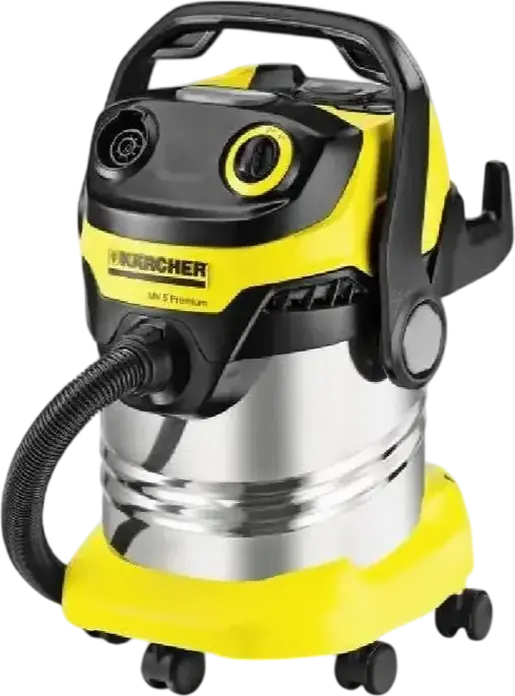 Karcher WD 5 S Wet & Dry Vacuum Cleaner, 1200W, 25L Stainless Steel Container, HEPA Filter, Blowing Function, with Floor Brush and Crevice Nozzle