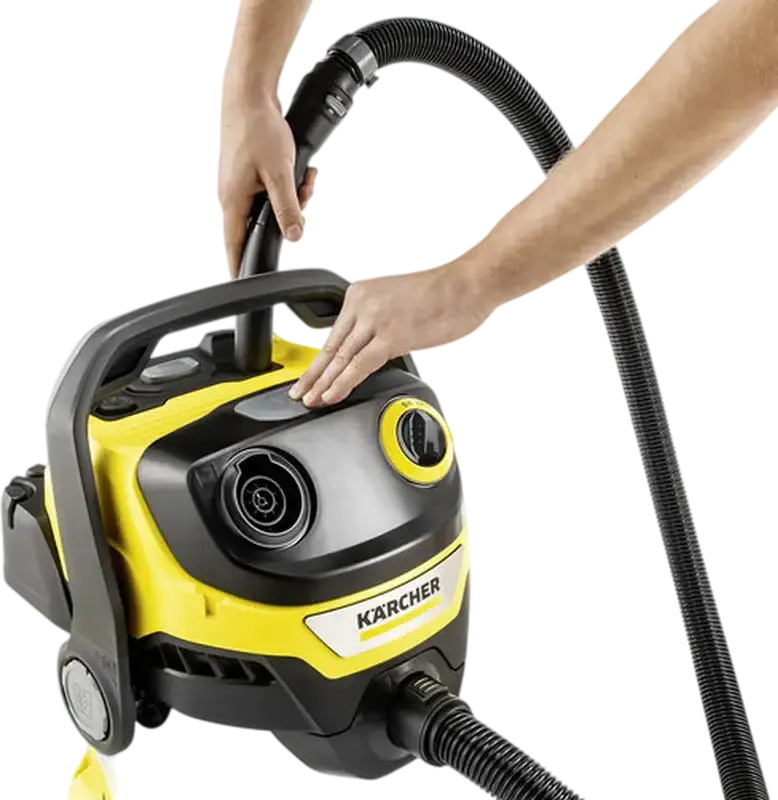 Karcher WD 5 S Wet & Dry Vacuum Cleaner, 1200W, 25L Stainless Steel Container, HEPA Filter, Blowing Function, with Floor Brush and Crevice Nozzle