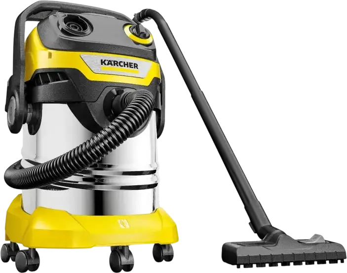 Karcher WD 5 S Wet & Dry Vacuum Cleaner, 1200W, 25L Stainless Steel Container, HEPA Filter, Blowing Function, with Floor Brush and Crevice Nozzle