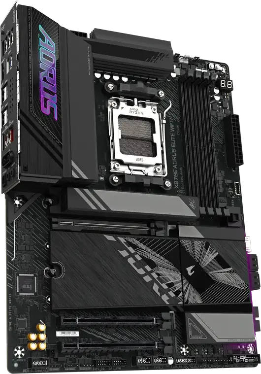 Placa de baza Gigabyte X870E AORUS ELITE WIFI7 AM5 ATX AMD X870E DDR5 8200MHz OC 4x M.2 PCIe Gen5 Wi-Fi 7 Bluetooth 5.4 2.5GbE HDMI 2.1