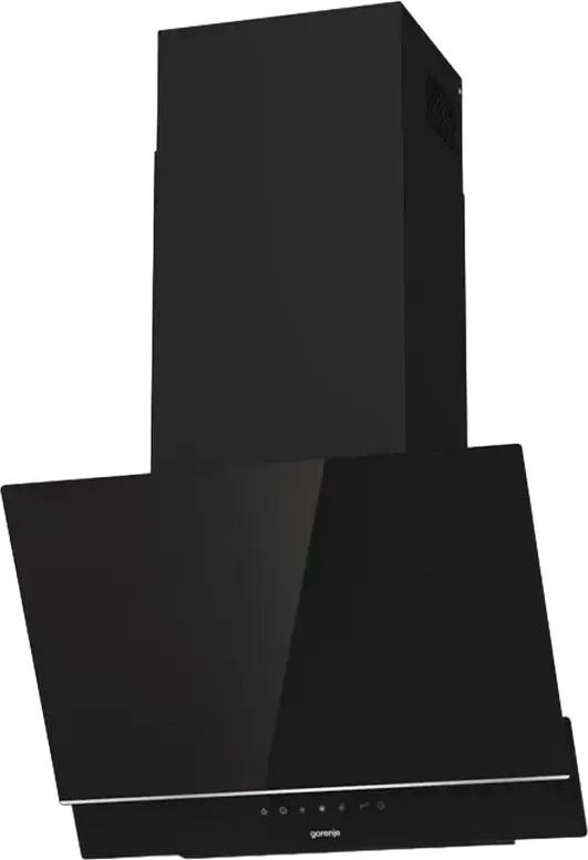 Gorenje WHI 649 B21S Inclined Wall-Mounted Hood, Black Glass and Metal, 740 m3/h Max Productivity, Sensor Control, LED Lighting, 60 cm Width