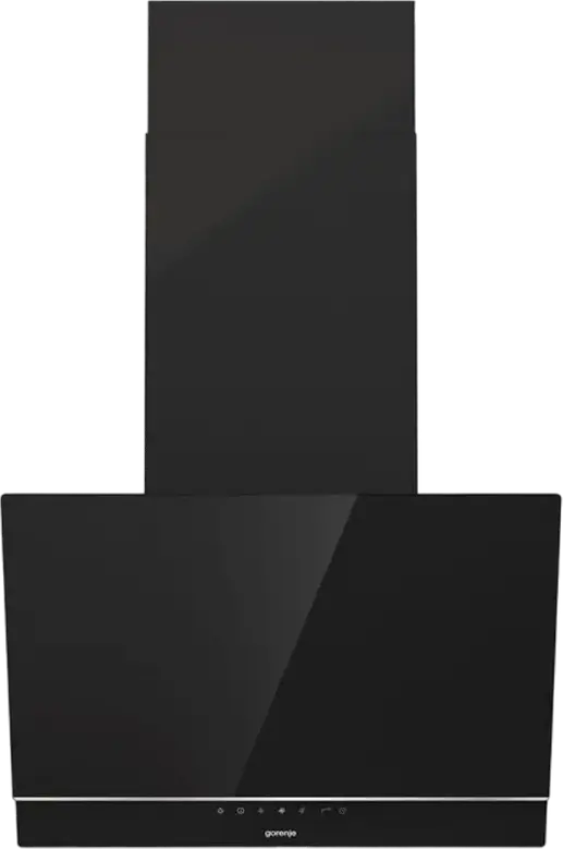 Gorenje WHI 649 B21S Inclined Wall-Mounted Hood, Black Glass and Metal, 740 m3/h Max Productivity, Sensor Control, LED Lighting, 60 cm Width