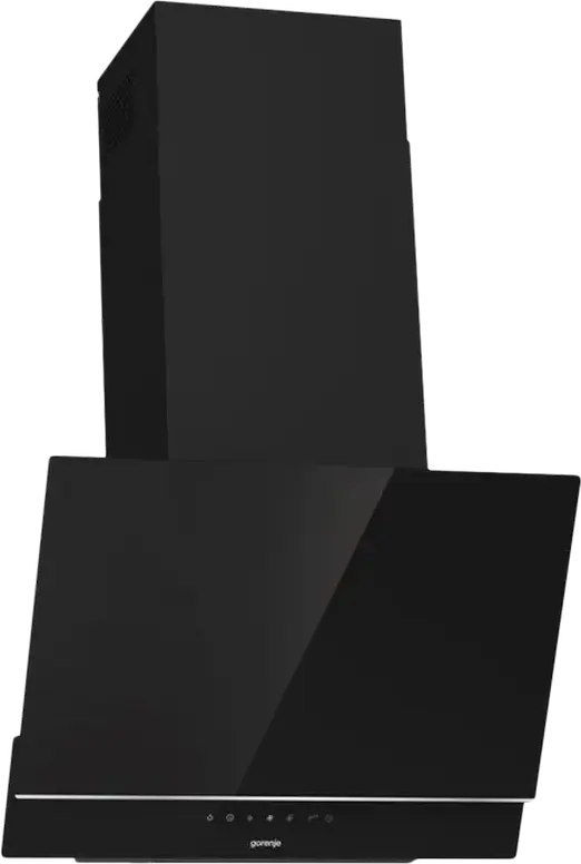 Gorenje WHI 649 B21S Inclined Wall-Mounted Hood, Black Glass and Metal, 740 m3/h Max Productivity, Sensor Control, LED Lighting, 60 cm Width
