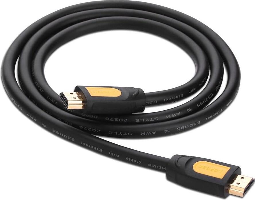 UGREEN HD101 HDMI 2.0 Cable, 4K@60Hz High Speed HDMI to HDMI, 18Gbps Bandwidth, Gold-plated Connectors, 3D ARC Ethernet Support, 1.5m, Black