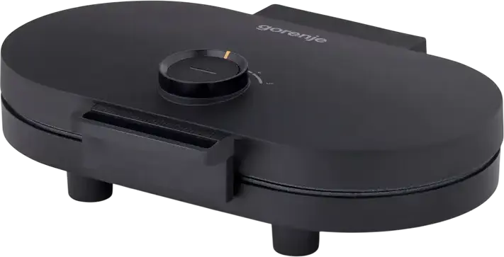 Gorenje WM1200B Waffle Maker, 1200W, Non-stick Plates for 2 Heart-shaped Waffles, 5 Temperature Modes, Black