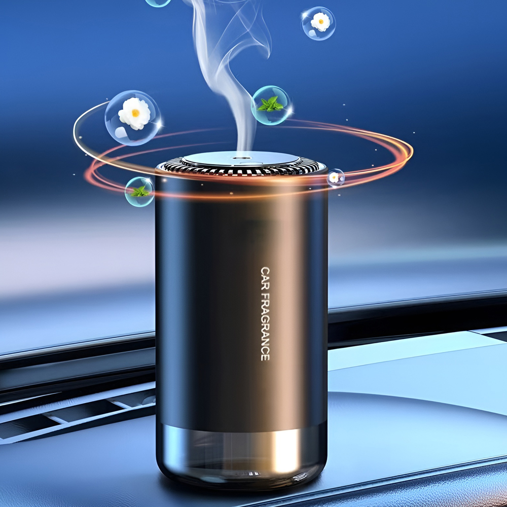 Ultrasonic Car Aroma Diffuser, 50ml Capacity, 500mAh Battery, USB Charging, Aluminum and PP Material, Matte Black, for Car and Home