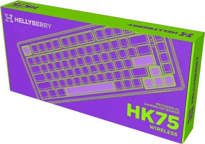 HATOR Hellyberry HK75 75% Compact Mechanical Keyboard, Wireless Tri-mode Wireless/Bluetooth/USB, Pre-lubed Linear Switches, Hot-swappable, RGB Lighting & Knob