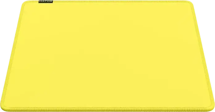 HATOR Tonn EVO Gaming Mouse Pad, Medium (M), 360x300x4mm, Textile Surface, Natural Rubber Base, Stitched Edges, Yellow and Grey