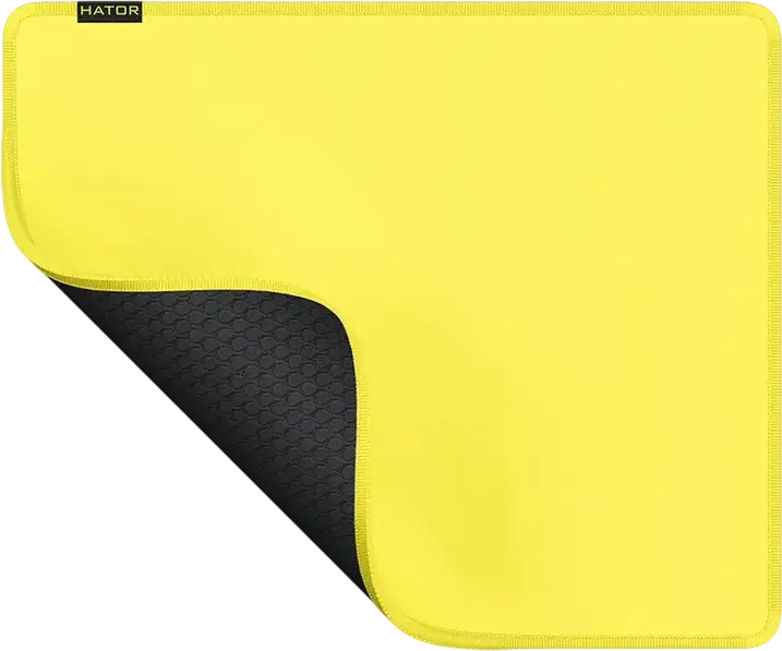 HATOR Tonn EVO Gaming Mouse Pad, Medium (M), 360x300x4mm, Textile Surface, Natural Rubber Base, Stitched Edges, Yellow and Grey