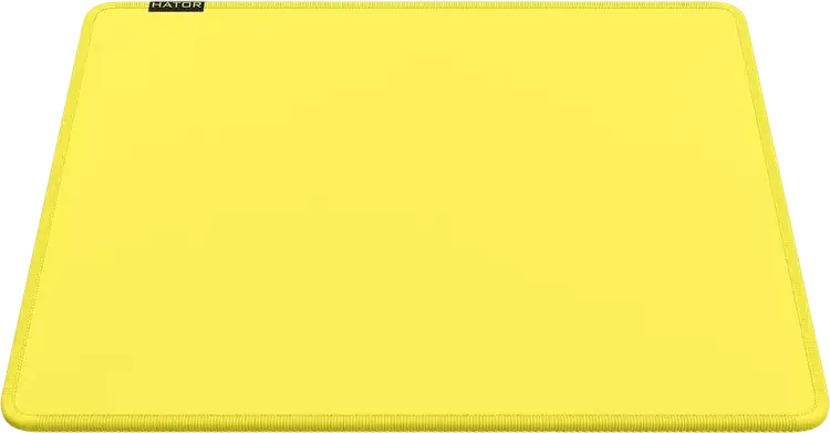 HATOR Tonn EVO Gaming Mouse Pad, Medium (M), 360x300x4mm, Textile Surface, Natural Rubber Base, Stitched Edges, Yellow and Grey