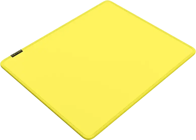 HATOR Tonn EVO Gaming Mouse Pad, Medium (M), 360x300x4mm, Textile Surface, Natural Rubber Base, Stitched Edges, Yellow and Grey