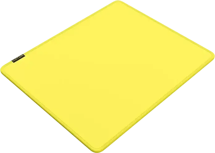 HATOR Tonn EVO Gaming Mouse Pad, Medium (M), 360x300x4mm, Textile Surface, Natural Rubber Base, Stitched Edges, Yellow and Grey