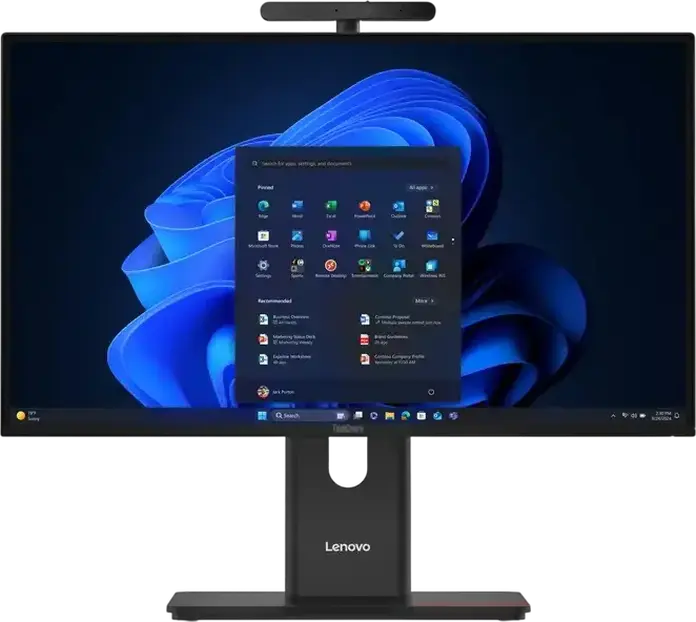 Lenovo ThinkCentre M90a Gen 6 All-in-One PC, 23.8" FHD IPS Anti-glare Display, Intel Core Ultra 235T Processor, DDR5 RAM, Windows 11, Black